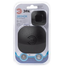 Звонок дверной BIONIC Black беспроводной, черный, 6 мелодий  Б0054779  ЭРА