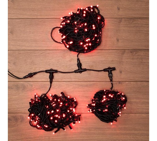 Гирлянда "LED ClipLight" 24V, 3 нити по 20 м, свечение с динамикой, цвет диодов Красный  323-302  NEON-NIGHT