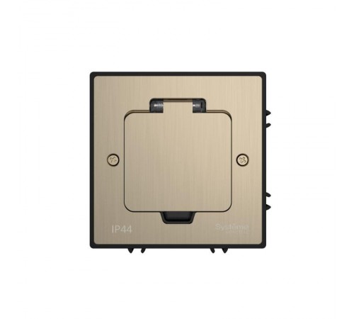 MultiDesk Лючок с розеткой 2К+З, 16А/250В, IP44 с монтажной коробкой для бетонных полов Никель, тип MDK21  MDK21202NC  SE