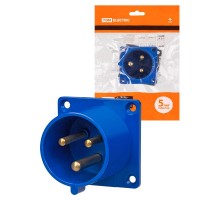 Вилка 623 скрытая 2Р+РЕ 32А 220В IP44  SQ0607-0004  TDM