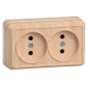 ОКТАВА сосна Розетка 2-местная О/У б/з 10А РС22-2-ОС  ERO20-K03-10-DC  GENERICA