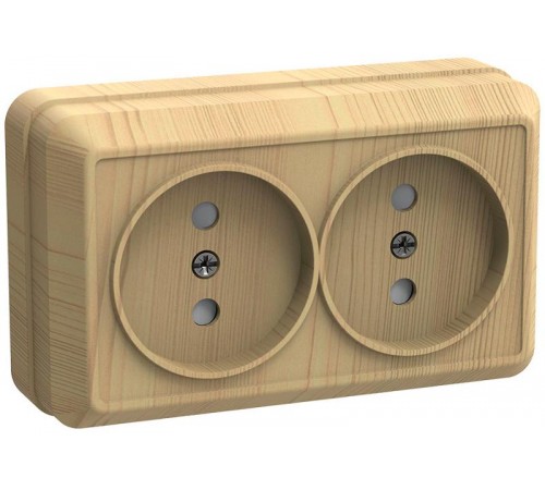 ОКТАВА сосна Розетка 2-местная О/У б/з 10А РС22-2-ОС  ERO20-K03-10-DC  GENERICA