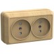 ОКТАВА сосна Розетка 2-местная О/У б/з 10А РС22-2-ОС  ERO20-K03-10-DC  GENERICA