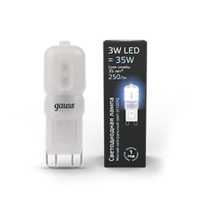 Лампа светодиодная LED 3Вт G9 AC220-240В 4100К пластик  107409203  Gauss
