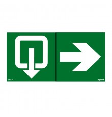 Универсальная самоклеящаяся информационная табличка 100х200 мм "эвакуация + стрелка"  661671  Legrand