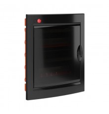 Щиток встраиваемый с дверцей24 мод.,IP41, черный, с клеммным блоком 63А и замком  RB24B4TBDL  DKC