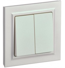 BRITE Выключатель 2-клавишный 10А в сборе ВСР10-2-0-БрЖ жемчуг  BR-V20-0-10-K36-F  IEK