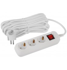 Удлинитель электрический ЭРА UDL-16-3100-ES Greenline 3 розетки с заземлением с выключателем 10м ПВС 3x1мм2   Б0065040  ЭРА