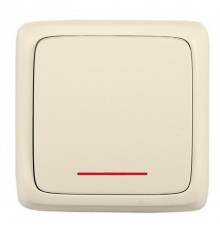 Выключатель открытой установки, одноклавишный, с индикацией, цвет слоновая кость  ВА16-112-01  HEGEL