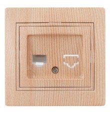 1-303-11 Intro Розетка информационная RJ45, IP20, СУ, Plano, сосна  Б0030089  Intro