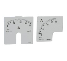 Измерительная шкала (1 круглая + 1 квадратная) для аналоговых амперметров - 0-100 A  014613  Legrand