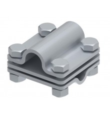 Соединитель крестообразный 55х55 стержень/пруток/полоса 4 болта D-16, гор. цинк, 391112  МС-112-ГЦ   Ostec