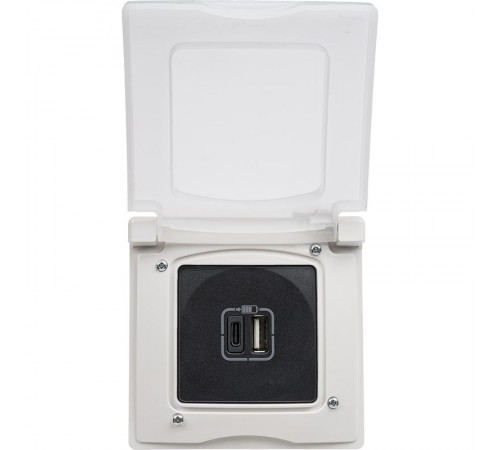 Зарядное устройство USB тип А / тип С - Legrand Etika - 3000мА 15Вт - антрацит  672636  Legrand