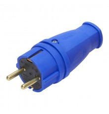 RPG16-21-441 Вилка прямая с/з, каучук 250В, 16A, IP44, серия Одри (В 16-001), синий  39161  STEKKER