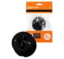 Выключатель поворотный 2-кл. с ручкой (бантик) 10А черный "Виви"  SQ1820-1206  TDM