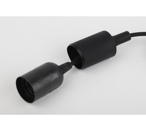 Патрон пластиковый Е27 с подвесом, черный (60/720)  Б0048039  ЭРА