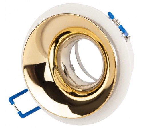 Cветильник встраиваемый декоративный KL103 WH/GD MR16 GU5.3 белый золото  Б0056351  ЭРА