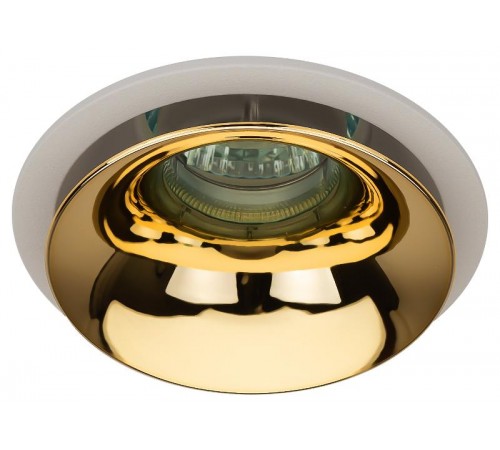 Cветильник встраиваемый декоративный KL103 WH/GD MR16 GU5.3 белый золото  Б0056351  ЭРА