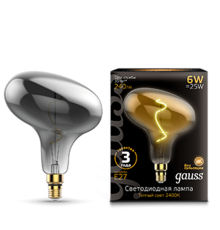 Лампа светодиодная LED Vintage Filament Flexible FD180 6W E27 220*280mm Gray 2400K 1/6  165802008  Gauss