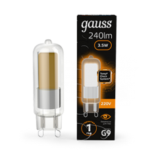 Лампа светодиодная LED 3,5Вт G9 AC220-240В 3000К Glass  107809103  Gauss