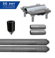 Вертикальный заземлитель из круглой оцинкованной стали, диаметром 16 мм, длиной 3 м  90138  Ezetek