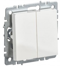 BRITE Выключатель 2-клавишный 10А ВС10-2-0-БрБ белый  BR-V20-0-10-K01-PRO  IEK