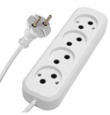HM01-40-03 Удлинитель 4-местный б/з 2x0,75мм2, 3м, 220В, 10А, серия Home (У10-429), белый  39217  STEKKER
