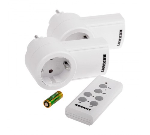 Радиоуправляемая розетка c пультом RX-002 (один пульт, две розетки)  10-6025  REXANT