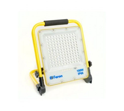 Прожектор светодиодный переносной с зарядным устройством 100W,  15Ah 18650, 6400K, IP66, LL-952  48677  FERON