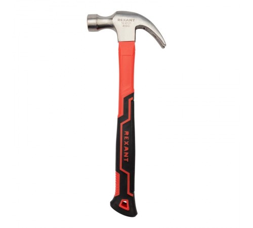 Молоток-гвоздодер с фибергласовой рукояткой 450 г  12-8121  REXANT