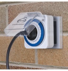 TMH-M-2 16A x1 IP44 Белый розетка-таймер  a026135  Elektrostandard