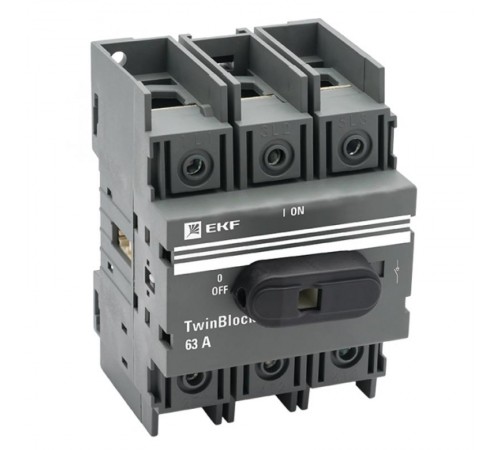 Рубильник 63A 3P c рукояткой управления для прямой установки TwinBlock EKF   tb-63-3p-f   EKF