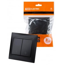 Выключатель на 2 направления 2 кл. 10А графит "Лама"  SQ1815-0607  TDM