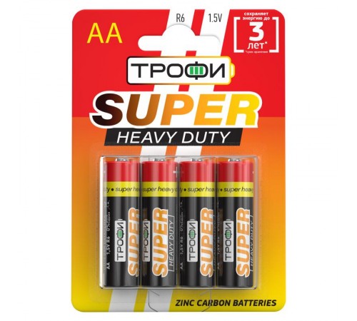 Батарейка солевая (ЭП) R6-4BL (40/720/25920) (AA)   C0033716  ТРОФИ