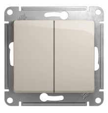Glossa Молочный Выключатель 2-клавишный, сх.5, 10AX  GSL000951  SE