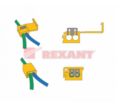 Ответвитель питания 4.0-6.0 мм (ОВ-3/ЗПо-1 4,0-6,0) желтый  08-0781  REXANT