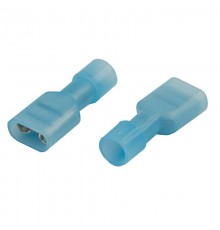 Клемма плоская полностью изолированная гнездо 6.6 мм в нейлоне 1.5-2.5 мм (РПи-м(н) 2.5-(6.3)) синий  08-0633  REXANT