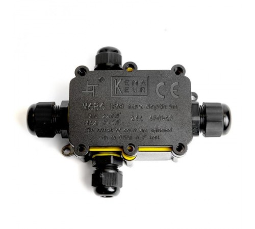 Водонепроницаемая cоединительная коробка STEKKER LD524 450V 140х100х36, черный  49122  STEKKER