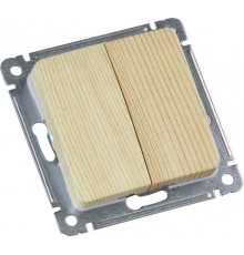 ВС10-4621-05 Выключатель скрытой установки, двухклавишный, двухполюсной, дуб  ВС10-4621-05  HEGEL