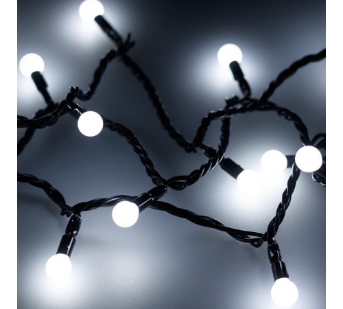 Светодиодная гирлянда ARD-BALL-CLASSIC-D13-20000-BLACK-200LED WHITE (230V, 14W)  025577  Arlight