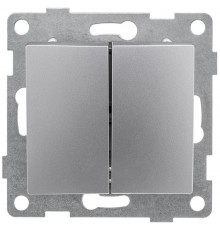 Bravo Выключатель 2кл., СУ , 10А, 250В, серебро  С10В2-004  GUSI Electric