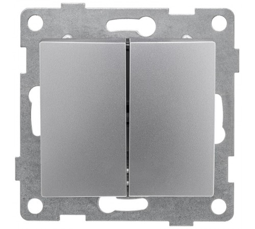 Bravo Выключатель 2кл., СУ , 10А, 250В, серебро  С10В2-004  GUSI Electric