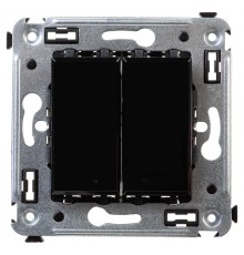 Выключатель двухклавишный в стену, "Avanti", "Черный квадрат"  4402104  DKC