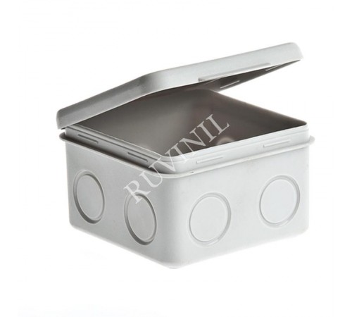 Коробка распределительная для о/п, 80х80х50мм (откид.крышка)  67039  Рувинил