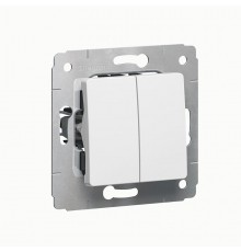 Cariva Белый Переключатель 2-х клавишный  773608  Legrand