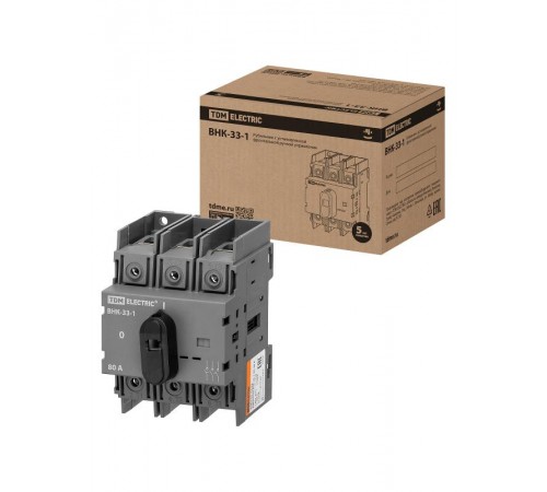 Рубильник ВНК-33-1 3П, 80 А, с установленной фронтальной ручкой управления  SQ0744-0222  TDM