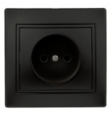 1-201-05 Intro Розетка 2P, 16А-250В, IP20, СУ, Plano, антрацит  Б0044566  Intro