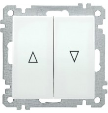 BOLERO белый Выключатель 2-клавишный жалюзи ВС10-1-5-Б  EVB25-K01-10  IEK