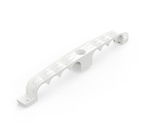 Держатель труб для прямого монтажа двусторонний на 8 мест белый d20 (20шт/120шт уп/кор) Промрукав  PR13.03294  Промрукав