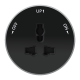 MultiTrack Антрацит Розетка универсальная круглая 13А/250В Антрацит MTK13002B SE
